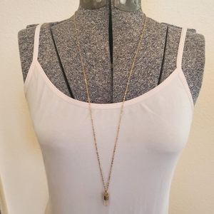 Simple gold crystal necklace